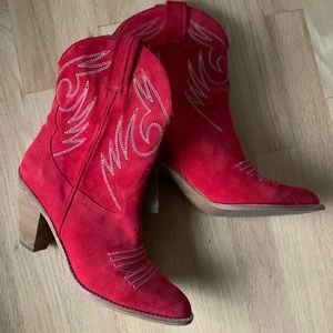 Jeffrey Campbell Red cowboy boots -new! Size 10